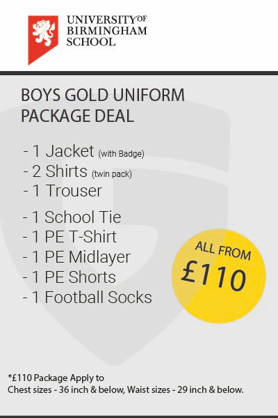 University of Birmingham Boys Gold Uniform Package
