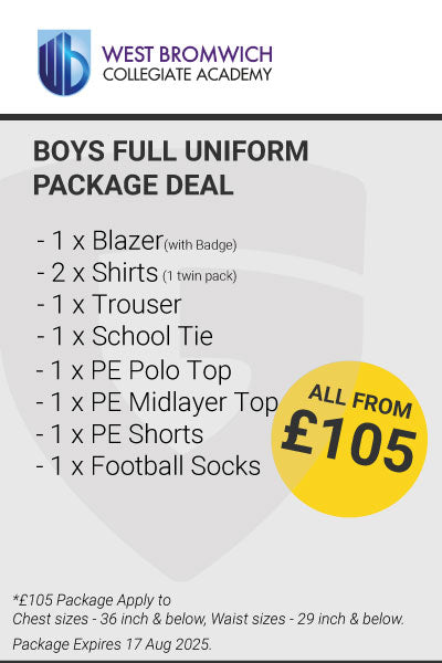West Bromwich Collegiate Academy Boys Full Uniform Package