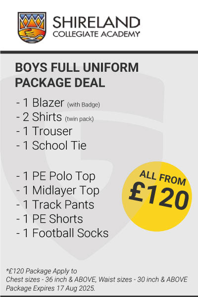 Shireland Collegiate Academy Boys Full Uniform Package Deal