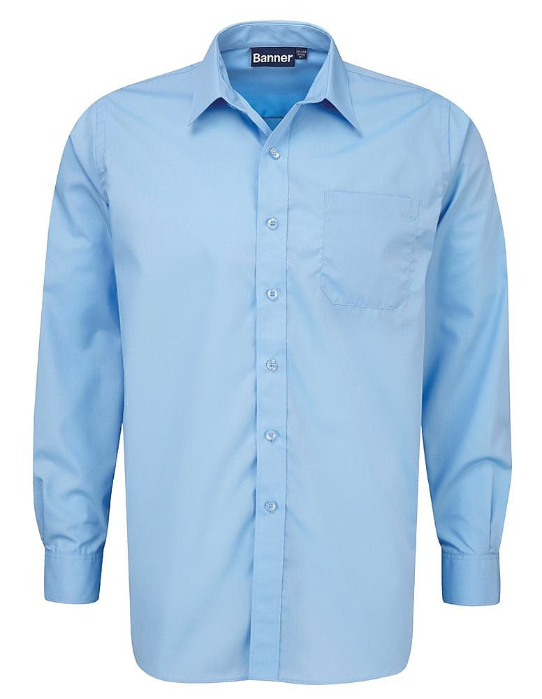 Product image for Boys’ Blue Long Sleeve School Shirt 