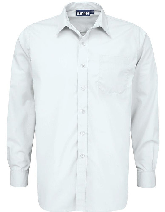 Product image for Boys’ White Long Sleeve School Shirt