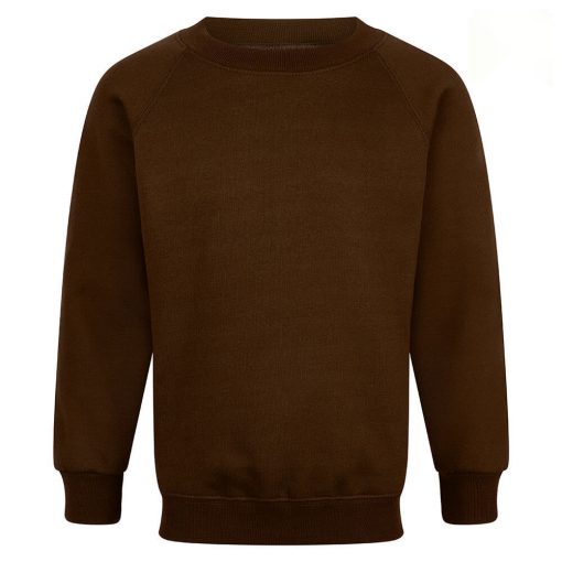 Product image for Crew Neck Brown School Sweatshirt 