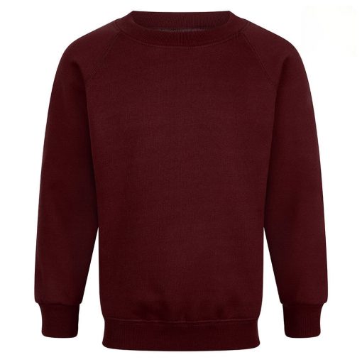 Product image for Crew Neck Maroon School Sweatshirt  