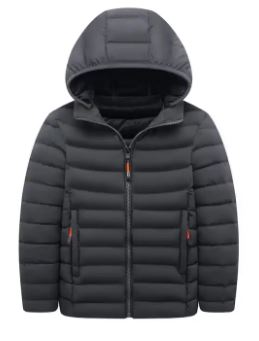 Product image for Junior Padded Fleece Lined School Coat - Charcoal