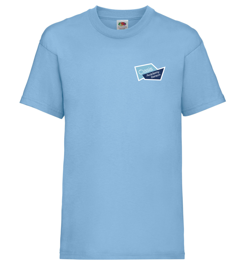 Product image for Oasis Benson Academy PE T-Shirt- Sky Blue