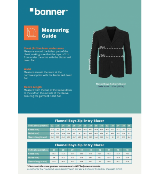 measuring guide for blazer